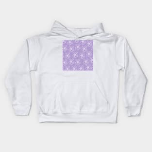 spiny brittle starfish aloha print hawaii pattern light purple and white Kids Hoodie